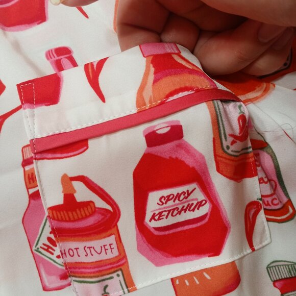 Room Service Hot Sauce Matching Set Satin Pajamas - Picture 7 of 9